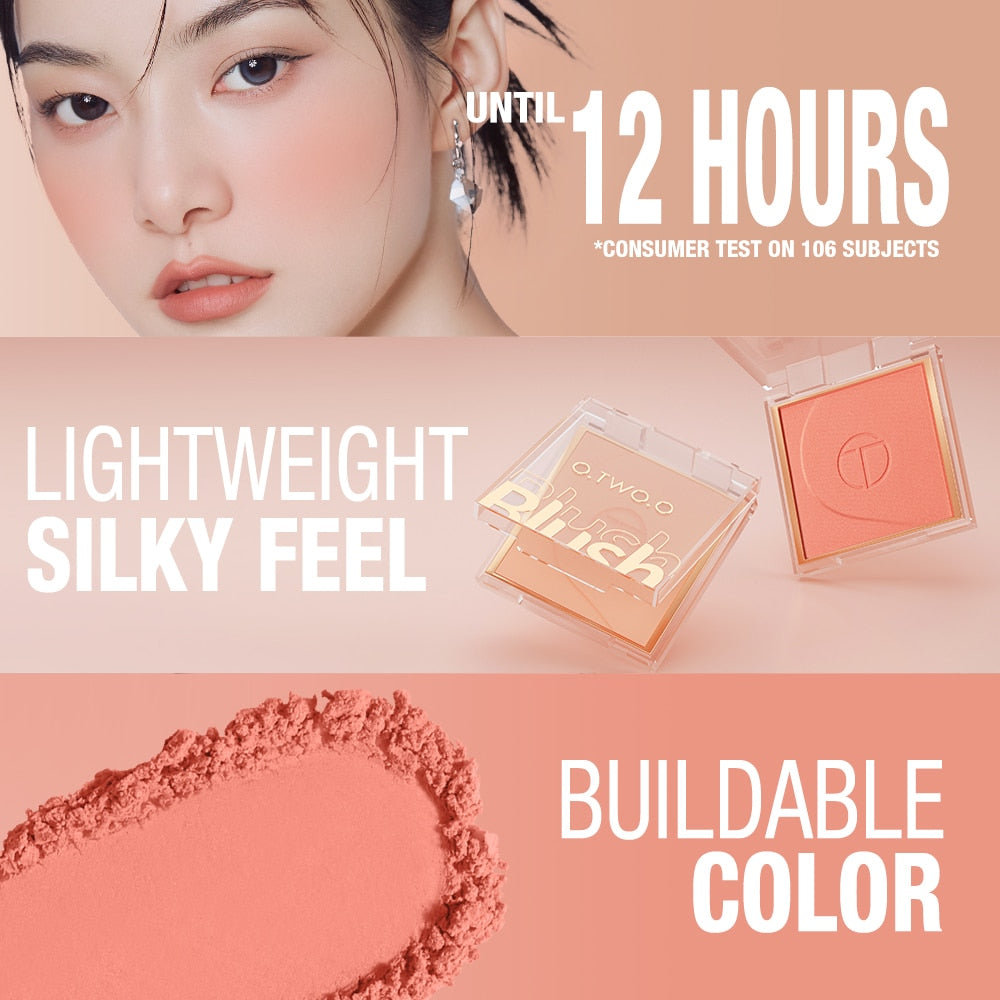 O.TWO.O High Pigment 6 Natrual Color Blush Pallete Pink Blush Powder