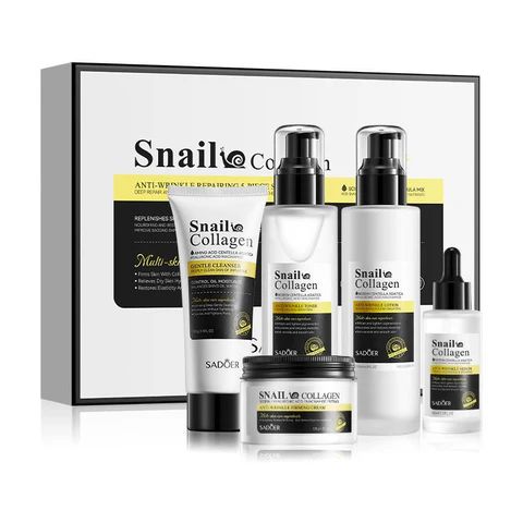 SADOER Snail Collagen Skincare Set - Anti-Wrinkle & Firming 5-Piece Kit