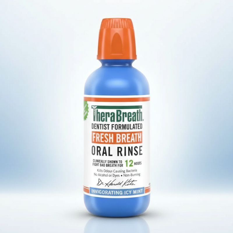 Thera Breath Oral Rinse Invigorating Icy Mint 473mL