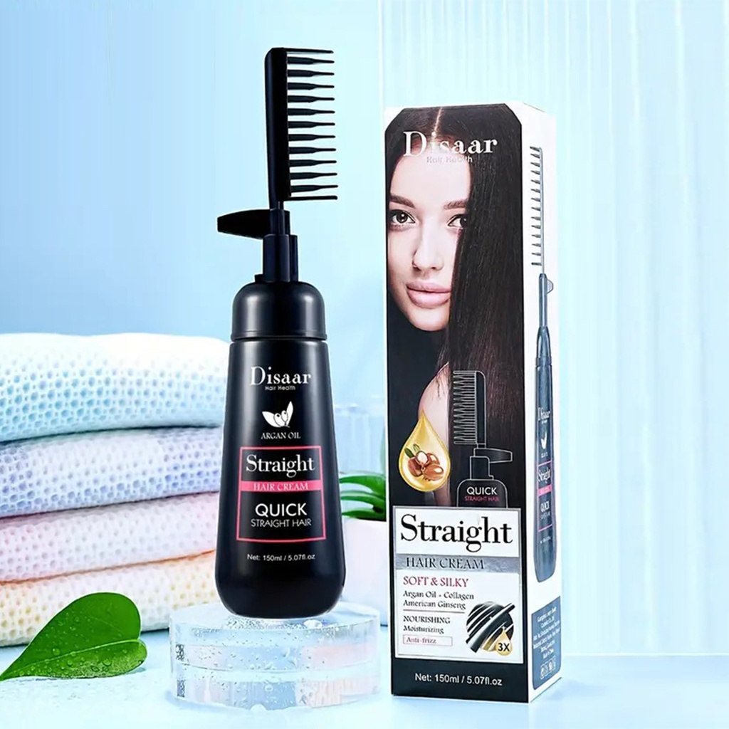 Disaar Straight Hair Cream (Argan Oil + Collagen American Ginseng) - 150ml