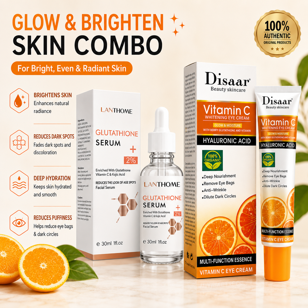 Disaar Vitamin C Eye Cream + Lanthome Glutathione Serum Duo | Best Before 10-10-2026