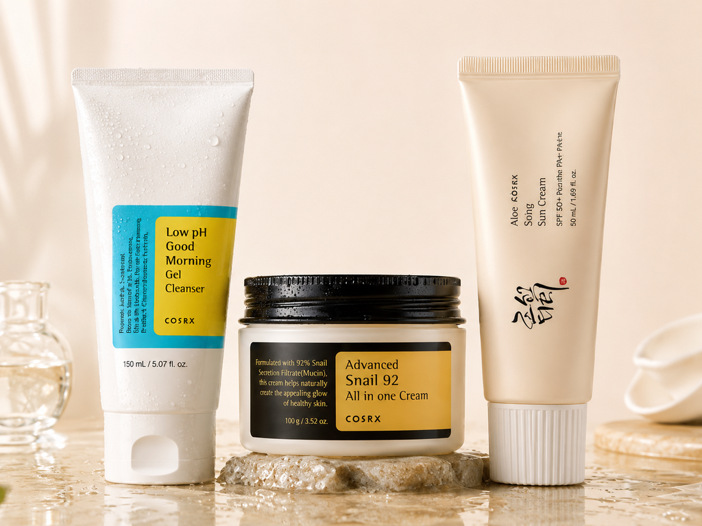 Basic Korean Skincare Bundle – Cleanse, Moisturize & Protect | COSRX Cream& Cleanser + Beauty of Joseon