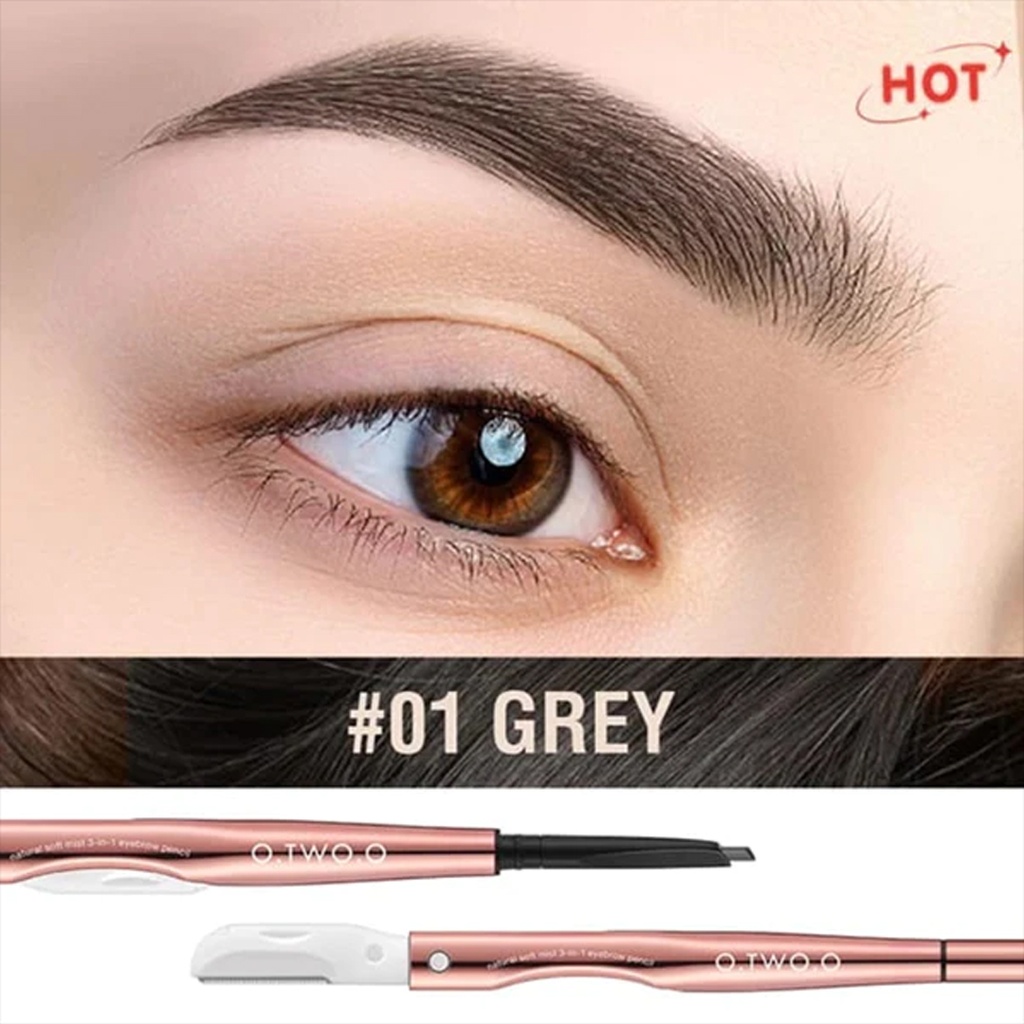 O.TWO.O 3 IN 1 Eyebrow Pen with Eyebrow scraper, brush, eyebrow pencil - 12g