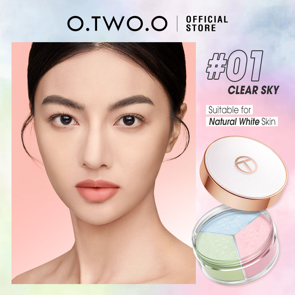 O.TWO.O Face Setting Powder 3 Color Fine Powder Oil Control Makeup Loose Powder - .9g