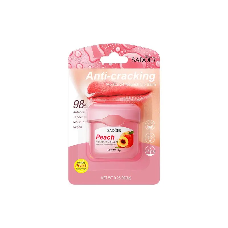Sadoer Anti-cracking Moisturize Nourish Lip Balm - Peach - 7g