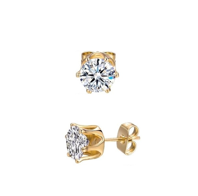 Pressed Zircon Ear Stud 1 Pair