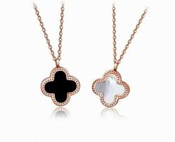 Lucky Clover Four Leaf Flower Gold Necklace