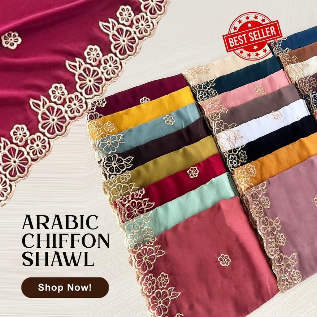 New Arabic Shawl With Embroidery (AR)