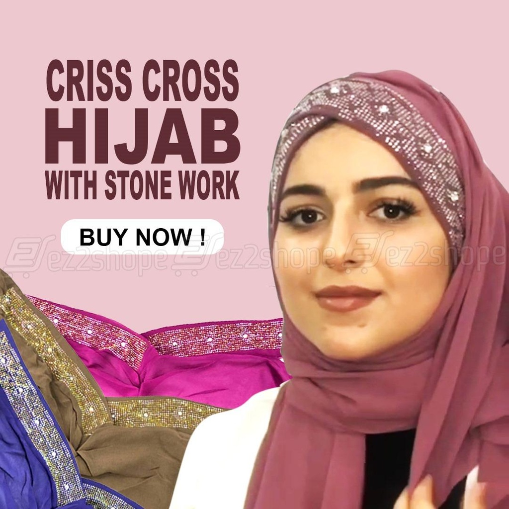 New Criss Cross Hijab With Stone (CC)