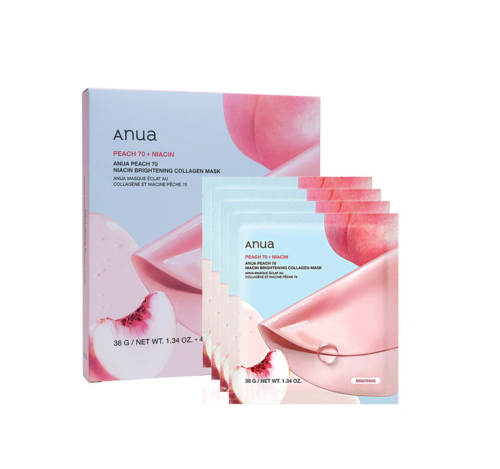 Anua Peach 70+ Niacin Brightening Collagen Mask Box (4Pcs)