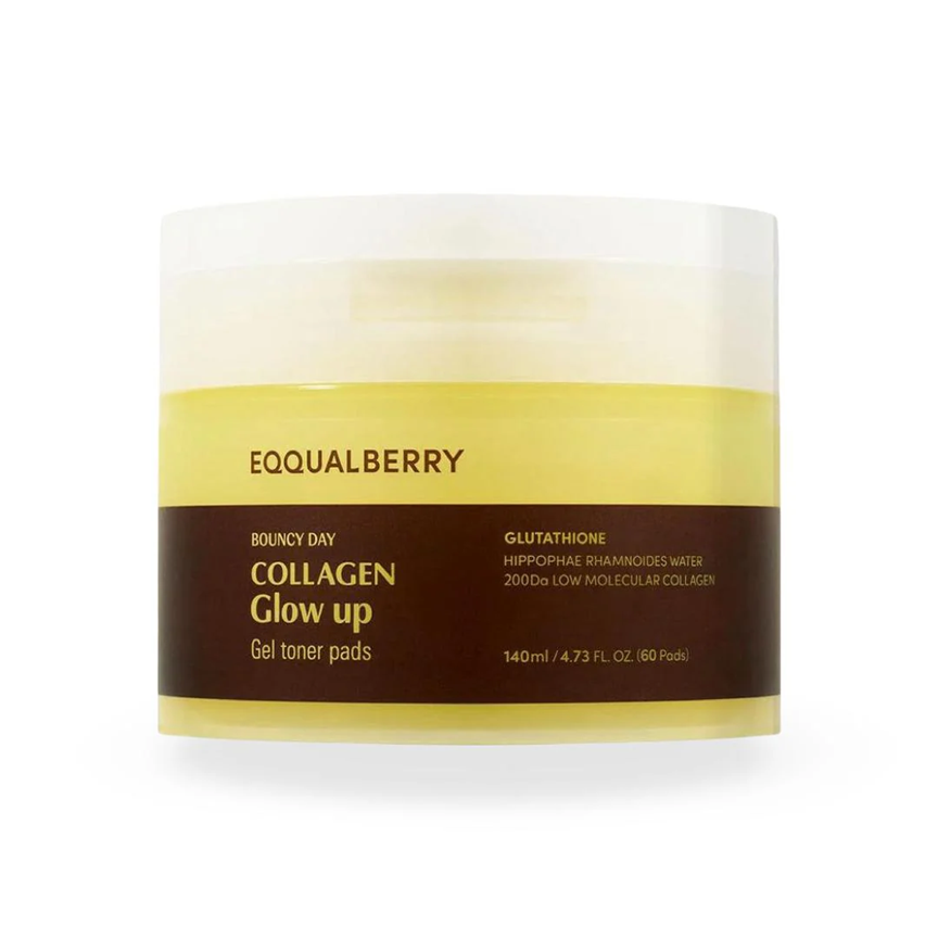 Eqqualberry Collagen Glow Up Gel Toner Pads - 140ml