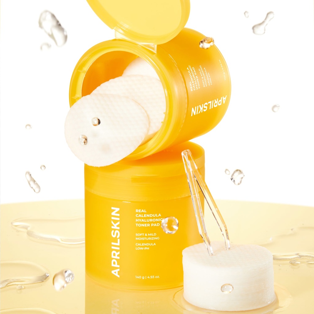April Skin Real Calendula Hyaluronic Toner Pad (60 pcs)